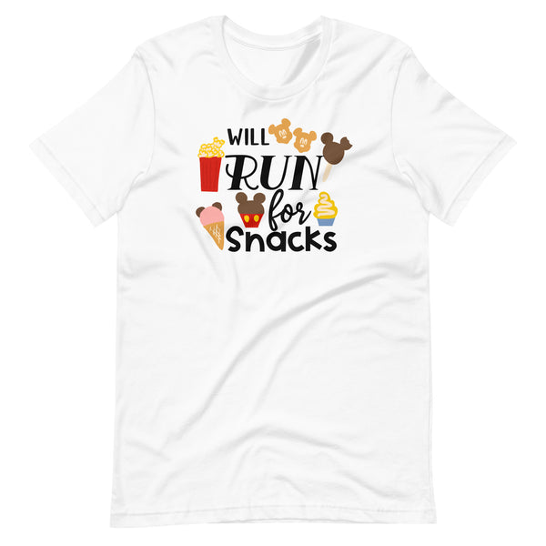 runDisney Disney Snacks T-Shirt Will Run For Snacks Theme Park Disney T-shirt