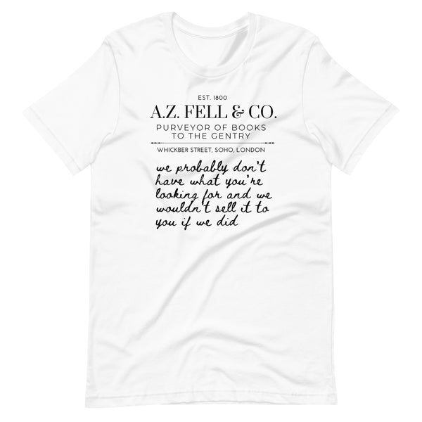 A.Z. Fell and Co T-Shirt Good Omens Bookshop Antiquarian Aziraphale Crowley T-Shirt