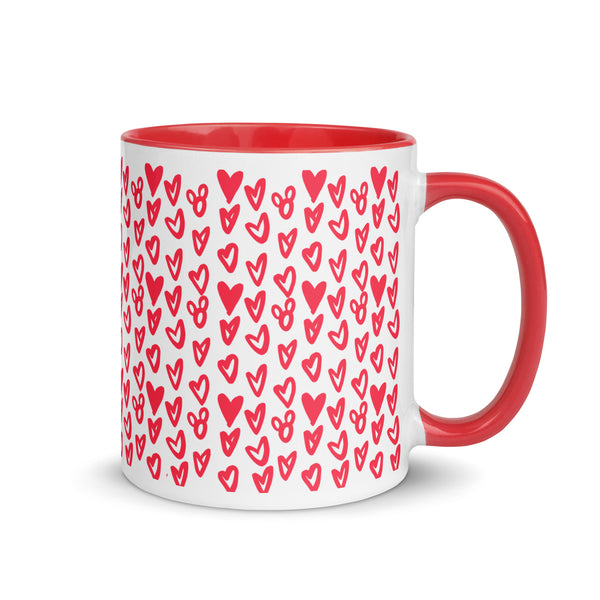 Hearts and Mickeys Mug for Valentine's Day, Sweetest Day, Disney Gift, Disney Mug Red Inside