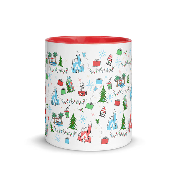 Disney Christmas Mug Oh What Fun Disney Holiday Mug with Red Handle