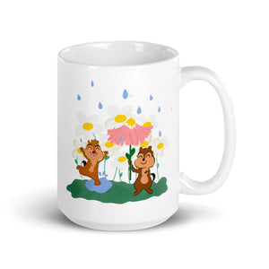 Chip and Dale Spring Mug Disney Mug Spring Rain Glossy Mug