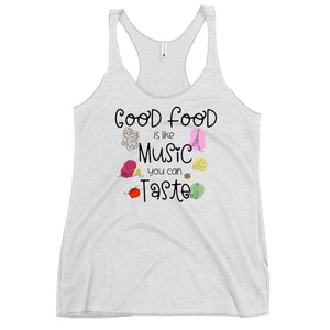 Remy Food and Wine Disney Shirt Food is like Music You Can Taste Epcot Women's Racerback Tank