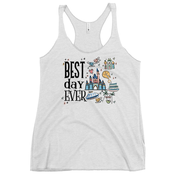 Disneyland Best Day Ever Tank Top Best Day Ever Disney Trip Disney Castle Racerback Tank