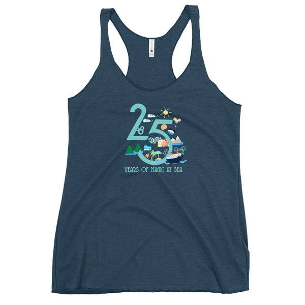 Disney Cruise Line 25 year silver anniversary DCL Disney cruise shirt Women's Racerback Tank