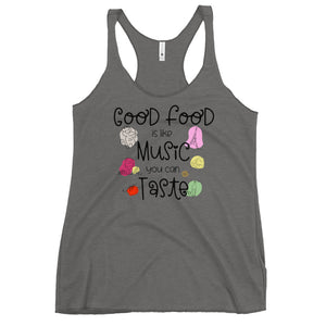 Remy Food and Wine Disney Shirt Food is like Music You Can Taste Epcot Women's Racerback Tank