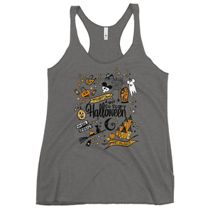 Disney Halloween Party Tank Top Disney Shirt Not So Scary Halloween Magic Kingdom Party Women's Racerback Tank