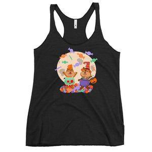 Chip and Dale Disney Halloween Trick or Treat Candy Women's Racerback Tank