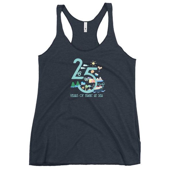 Disney Cruise Line 25 year silver anniversary DCL Disney cruise shirt Women's Racerback Tank