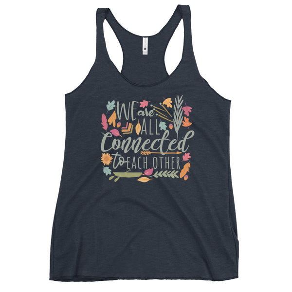 Pocahontas Tank Top We are All Connected Disney Fall Shirt Disney Colors of the Wind Women's Racerback Tank