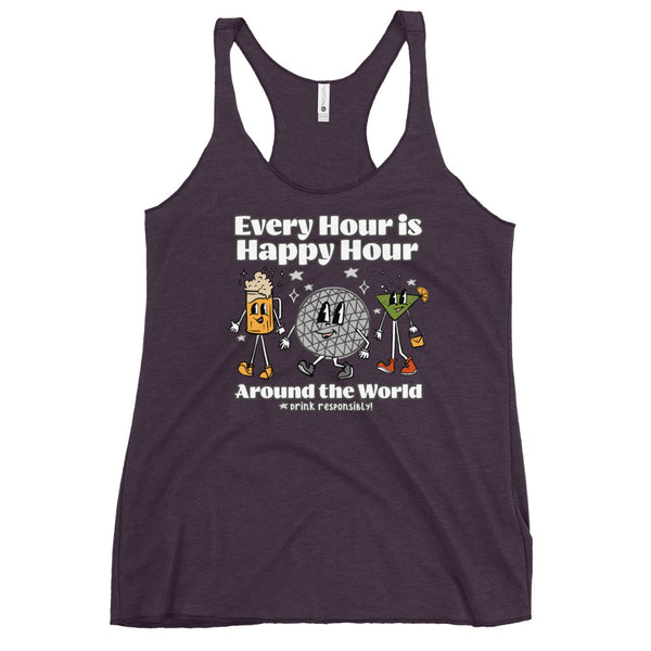 Disney Epcot Drinking Tank Top Every Hour is Happy Hour Drinking Around the World Food and Wine Tank