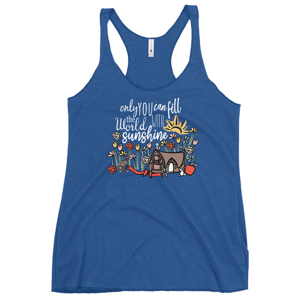 Snow White Tank Top Princess Shirt Only You Can Fill the World with Sunshine Disney Women's Racerback Tank