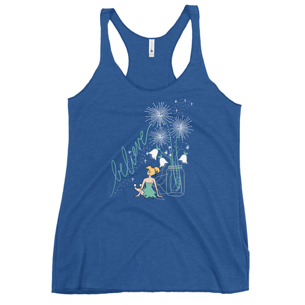 Tinkerbell Tank Top Believe in Fairies Disney Fairies Dandelion Wishes Tink Racerback Tank