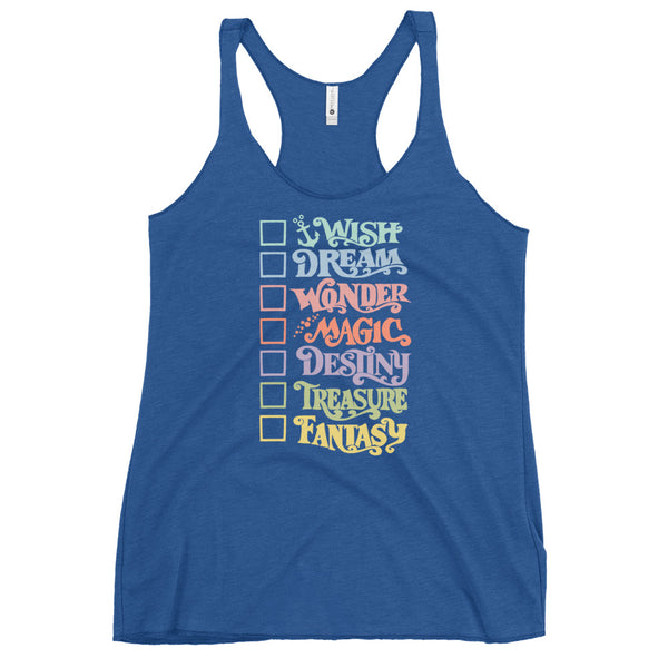 Pastel Disney Cruise Ships Tank Top With Checkboxes Disney Women's Racerback Tank