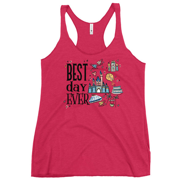 Disneyland Best Day Ever Tank Top Best Day Ever Disney Trip Disney Castle Racerback Tank