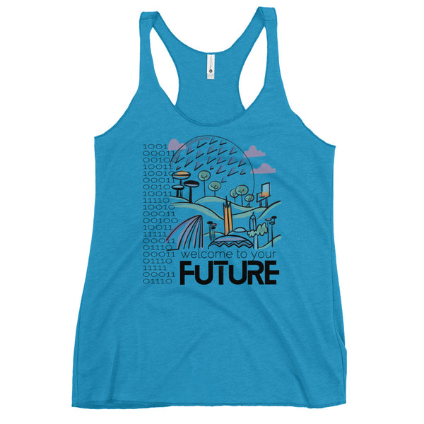 Spaceship Earth Tank Top Disney Shirt Welcome to Your Future EPCOT Ride Women's Racerback Tank