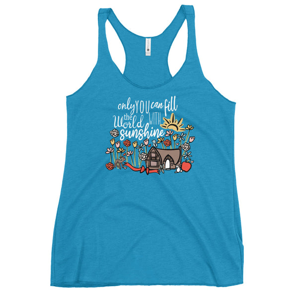 Snow White Tank Top Princess Shirt Only You Can Fill the World with Sunshine Disney Women's Racerback Tank