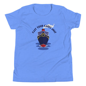 Disney Cruise Kids Shirt Cast Your Cares Away Cruise Ship Youth Short Sleeve T-Shirt