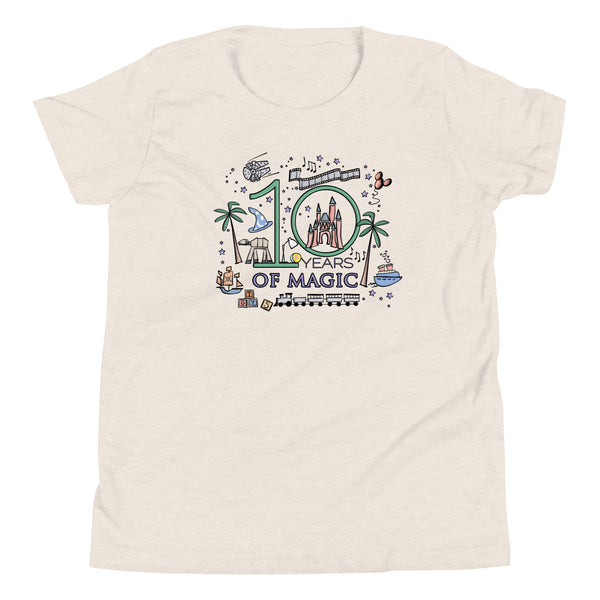 Disney 10th Birthday Kid's Shirt Disney Anniversary Shirt 10 Years of Magic Milestone Birthday Kid's Shirt