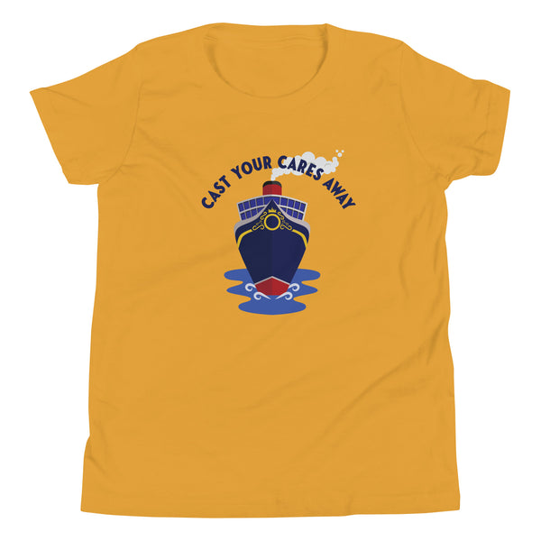 Disney Cruise Kids Shirt Cast Your Cares Away Cruise Ship Youth Short Sleeve T-Shirt