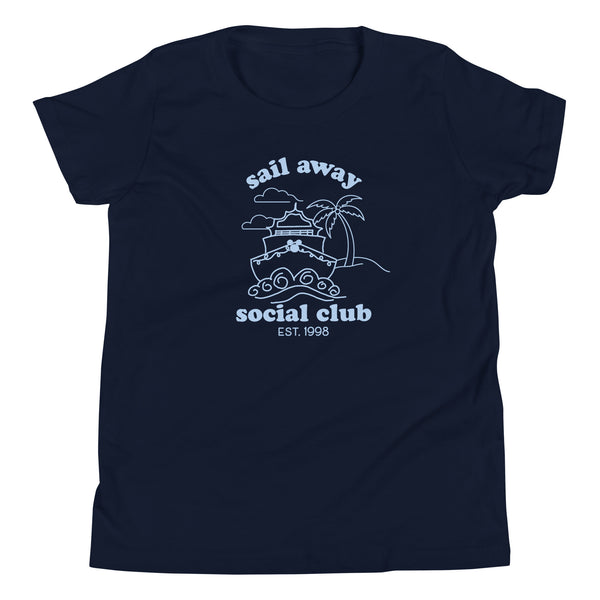 Disney Cruise Sail Away Social Club Kids Shirt Disney Vacation Youth Short Sleeve T-Shirt