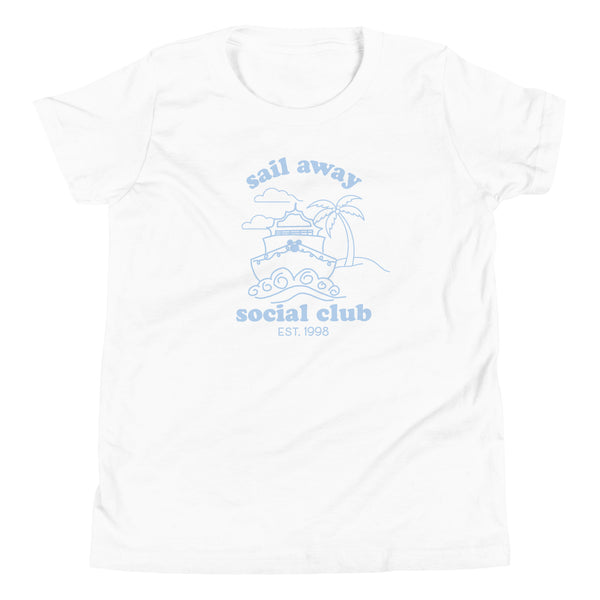 Disney Cruise Sail Away Social Club Kids Shirt Disney Vacation Youth Short Sleeve T-Shirt