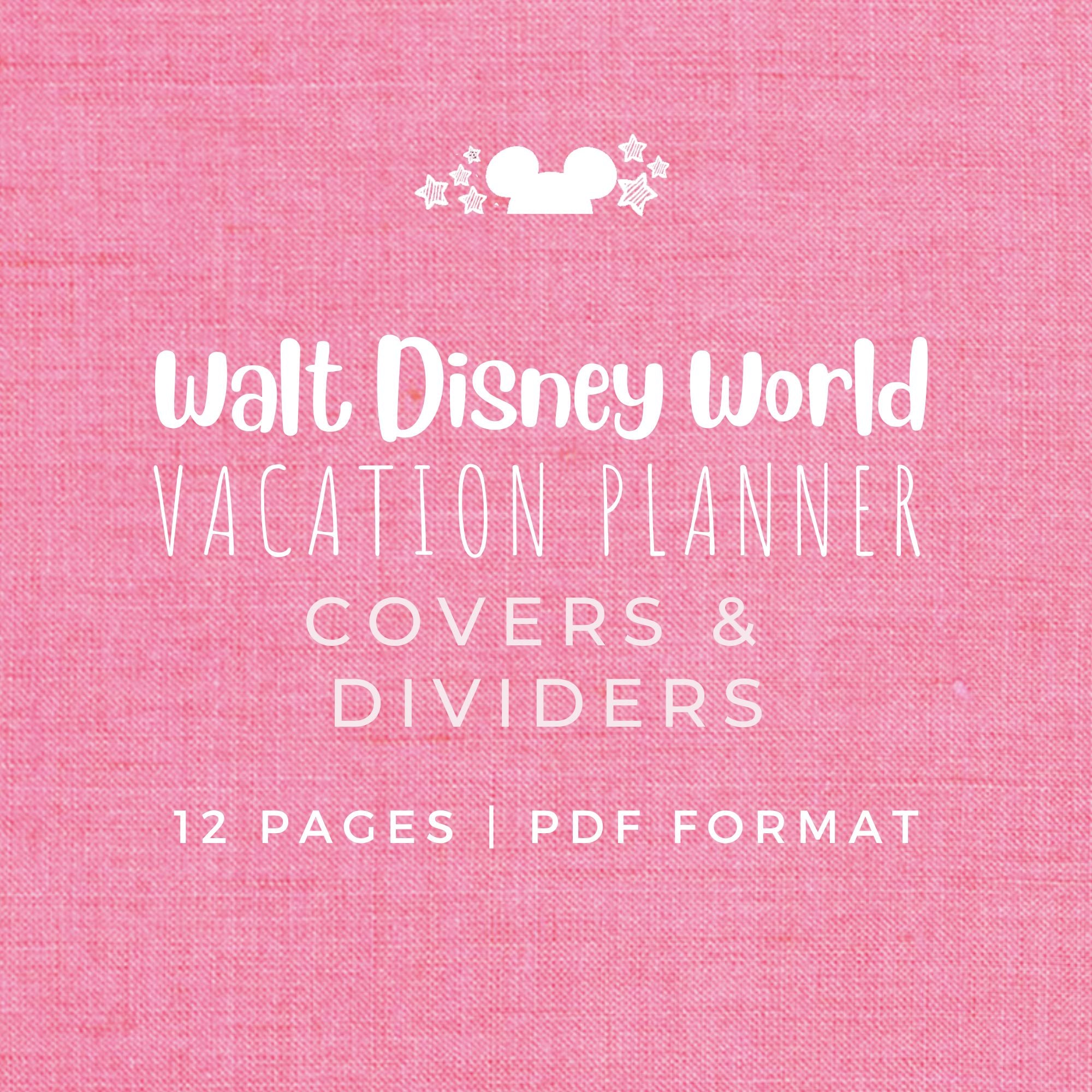 Disney Vacation Planner COVERS & DIVIDERS Planner Printable