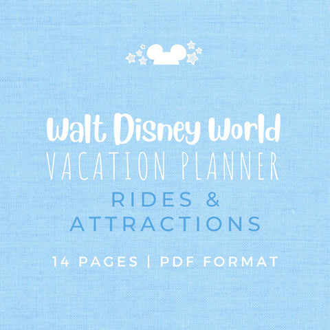 Disney Planner RIDES & ATTRACTIONS Planner Printable