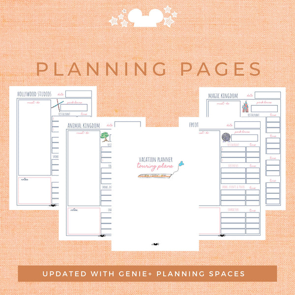 Disney Vacation Planner TOURING PLANS Planner Printable