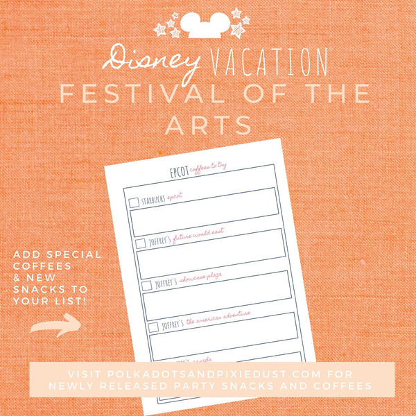 Disney Planner FESTIVAL OF THE ARTS Disney Vacation Planner Printable