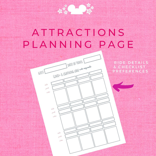Disney Vacation Planner TRAVEL AGENT CLIENT SHEETS Planner Printable