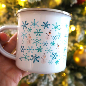 Olaf the Snowman Disney Winter Frozen Camping Mug with Snowflakes and Olaf Mug