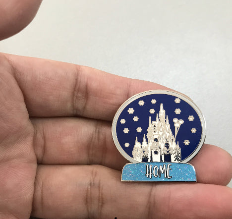 Snowglobe Cinderella Castle Pin Home for the Holidays Pin