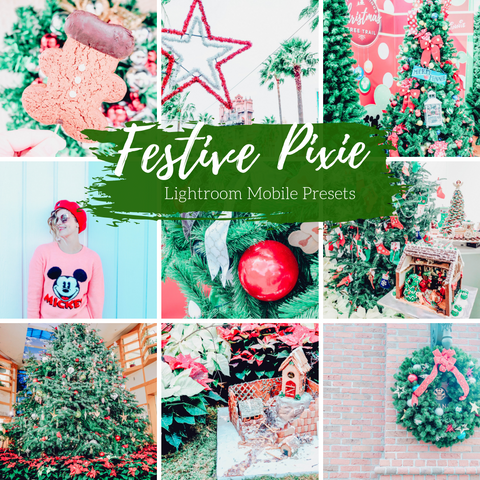 Festive Holiday Mobile Lightroom Preset, 4 Christmas Mobile Presets, Festive Pixie Preset