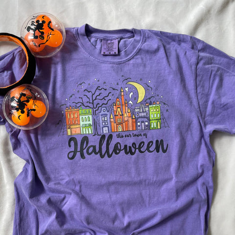 Main Street Halloween COMFORT COLORS T-Shirt Disney Halloween Shirt This our Town Comfort Colors T-Shirt