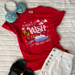 Disney Wish T-Shirt  COMFORT COLORS Disney Cruise A Dream is a Wish Your Heart Makes Wish Cruise Men’s garment-dyed heavyweight t-shirt