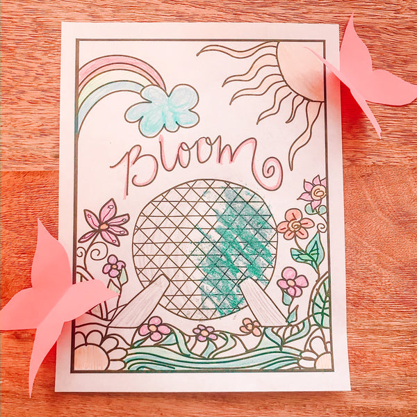 Epcot Colorign Page Mickey and EPCOT Disney Coloring Pages Set of 2 – Polka Dot Pixie Shop