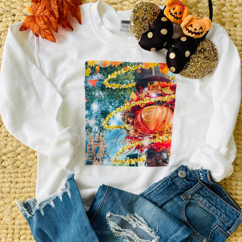 Cinderella Pumpkin Disney Fall Photo Magic Kingdom Shirt Unisex Sweatshirt