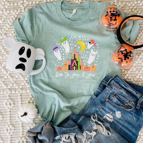 Boo to You Halloween Ghosts T-shirt Disney Castle Shirt Ghosts Unisex T-shirt
