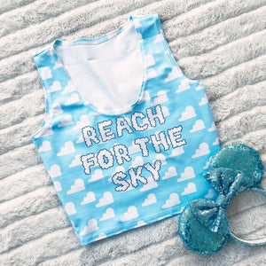 Disney Toy Story Crop Pixar Yoga Reach for the Sky Andy's Room Inspired Crop Top