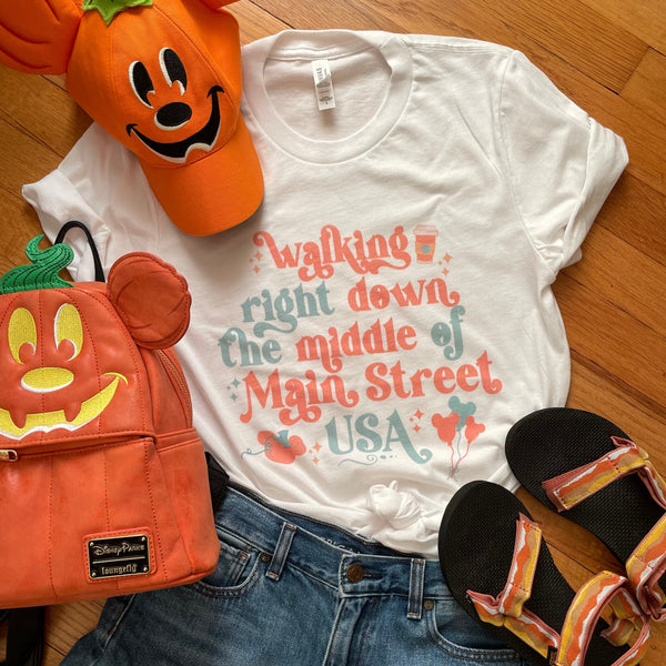 Main Street USA Fall Disney Shirt Magic Kingdom in Autumn Unisex t-shirt