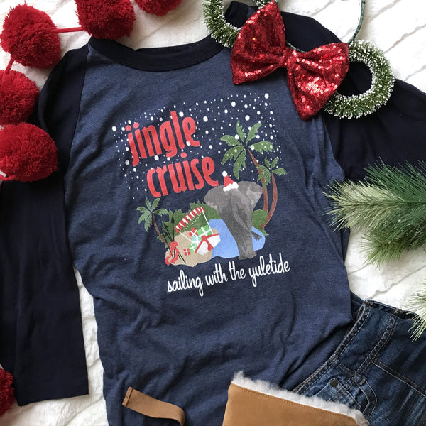 Jingle Cruise Elephant Raglan Disney Christmas Raglan