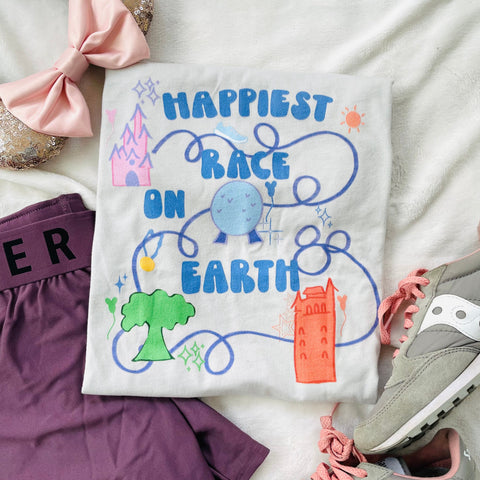 runDisney Happiest Race on Earth Disney running four parks Short-Sleeve Unisex T-Shirt