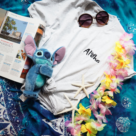 Aloha Hawaiian Hidden Mickey Embroidered Unisex T-Shirt