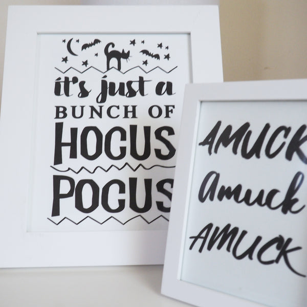 Hocus Pocus Disney Halloween Printable Wall Art Print Set of 3 Amuck , Glorious Morning and It's Just a Bunch of Hocus Pocus | INSTANT DOWNLOAD