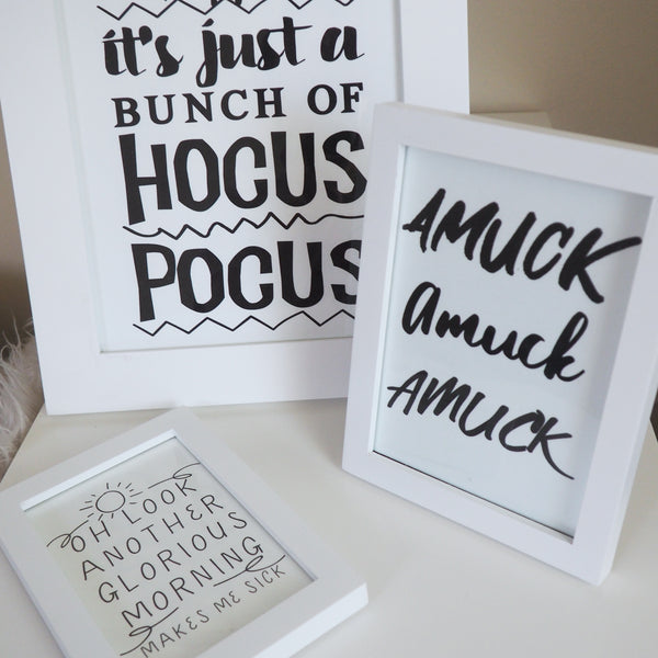 Hocus Pocus Disney Halloween Printable Wall Art Print Set of 3 Amuck , Glorious Morning and It's Just a Bunch of Hocus Pocus | INSTANT DOWNLOAD