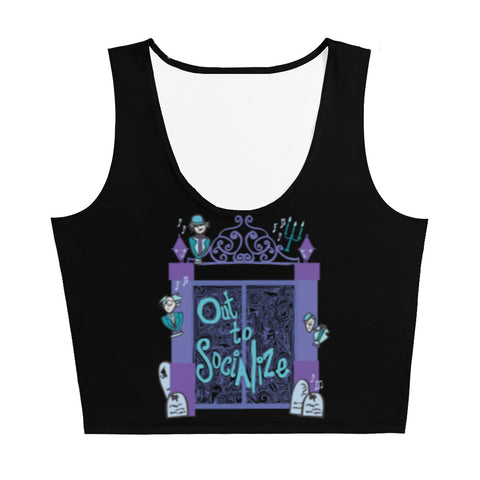 Haunted Mansion Crop Top Out to Socialize Grim Grinning Disney Ghosts Crop Tank Top