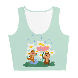 Chip and Dale Spring Rain Flower and Garden Disney Crop Top