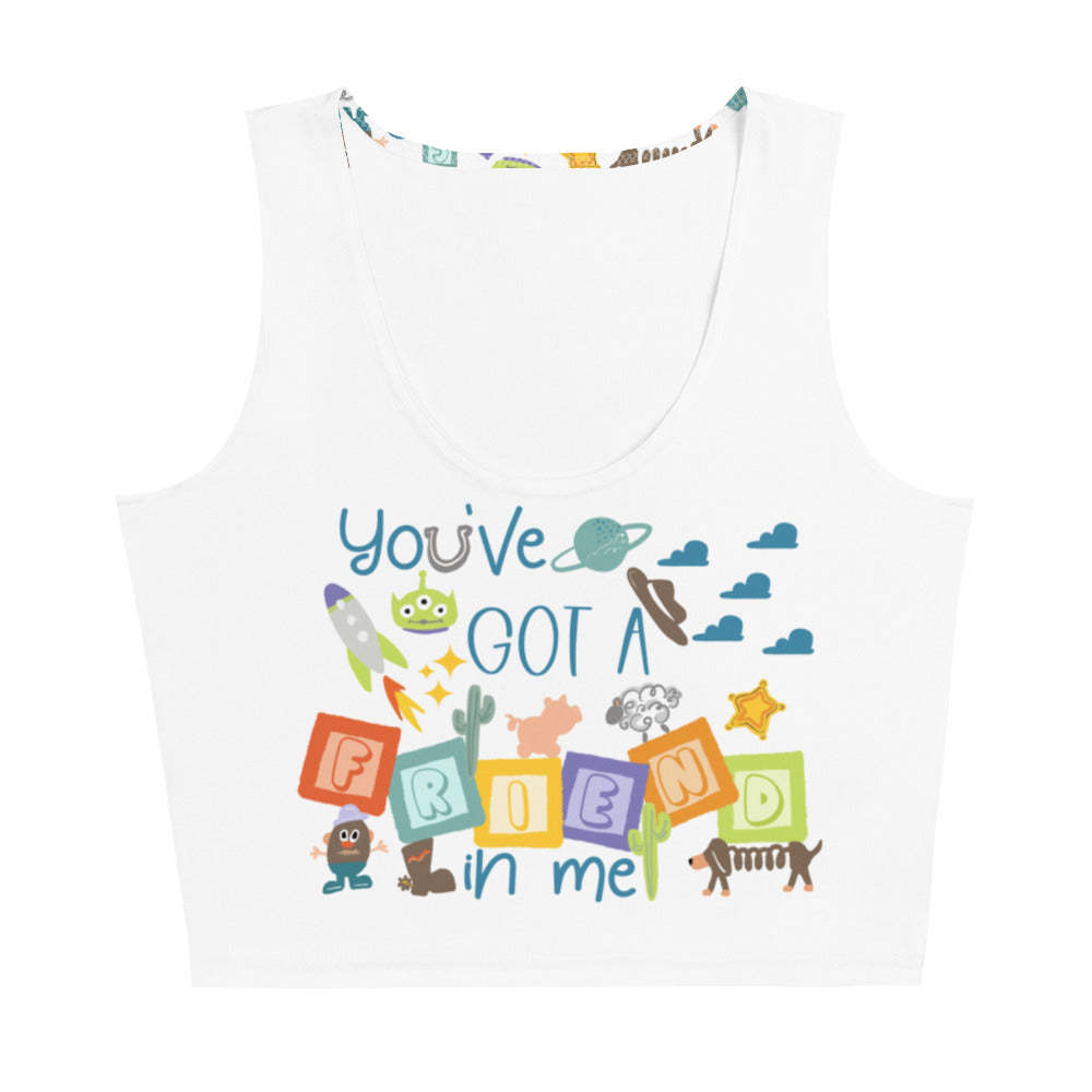 Toy Story White Crop Top Disney Shirt You've Got a Friend in Me Andy's Toys Crop Top