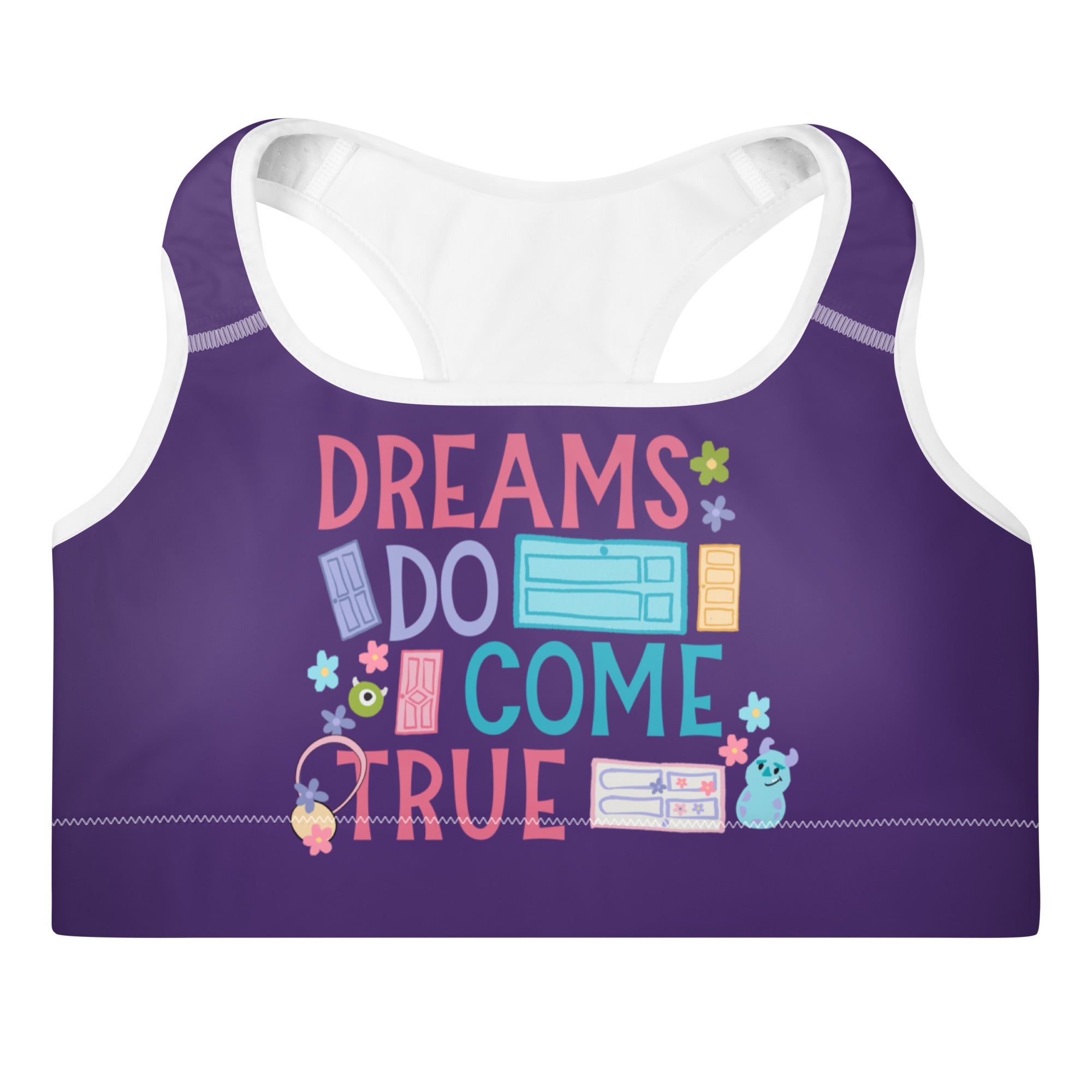 runDisney Monsters Inc Sports Bra Springtime Surprise Mike and Sulley Disney workout Padded Sports Bra