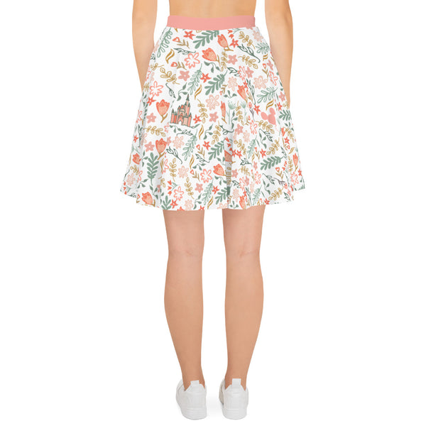 Cinderella's Castle Garden Skirt Floral Spring Disney Skater Skirt